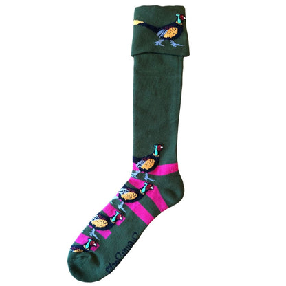 Green and Pink Pheasant Shooting / Walking socks